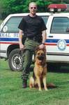 Police dog from Rivergreen Rivergreen German Shepherd Dog working with OPP